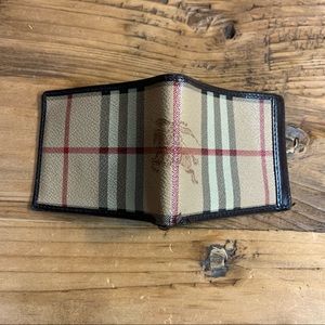 Burberry Tan and Black Check wallet